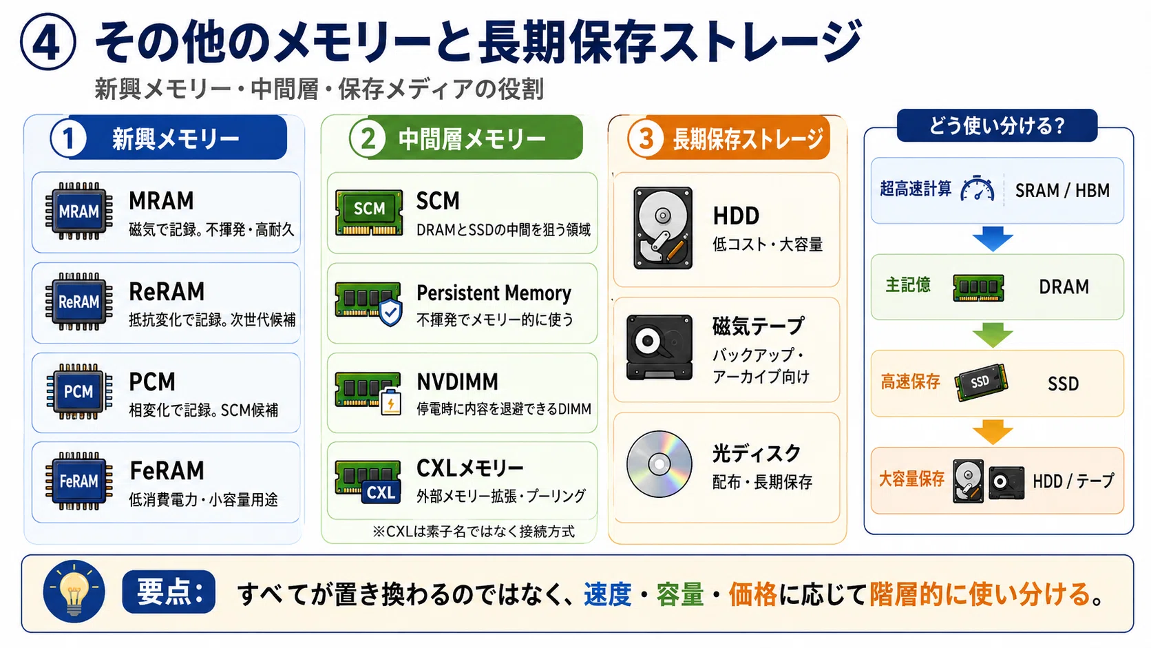 NAND・DRAM・HBMの違いから始める、AI時代のメモリー入門｜黒池璦
