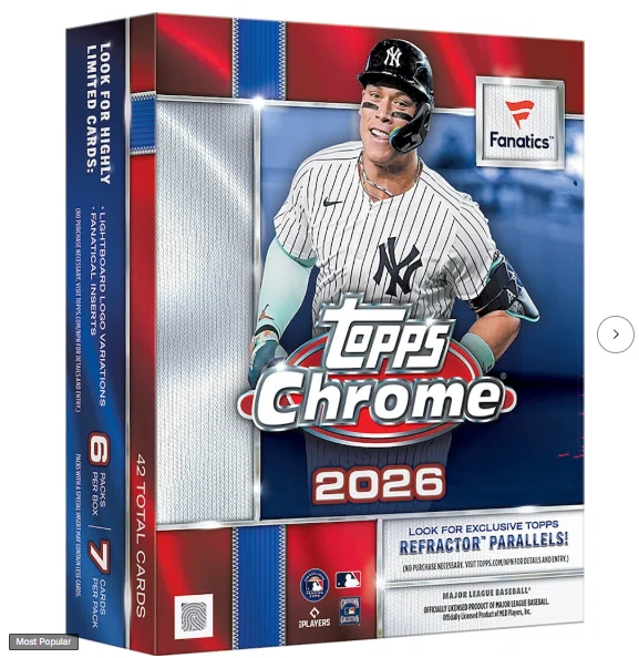 2026 Topps Chrome Baseball Fanatics Exclusive Mega Box】日本国内未