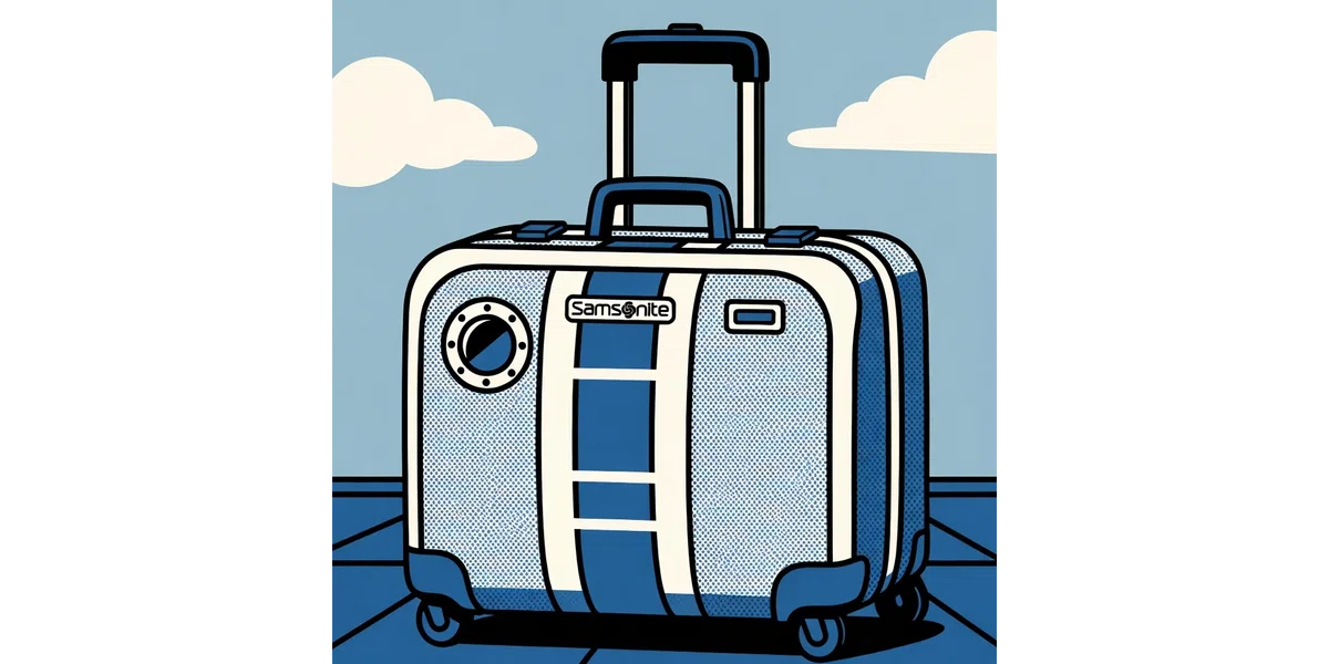 Samsoniteの旅行鞄のポップアート風イラスト画像