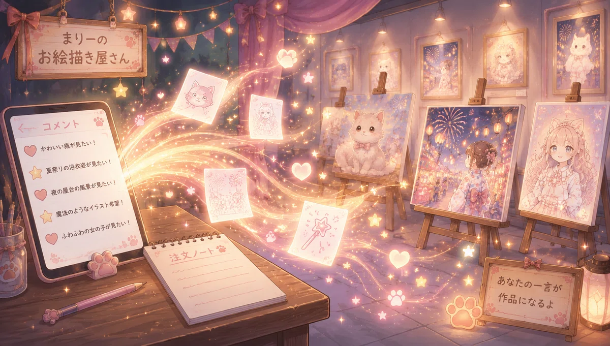 コメントがイラスト作品になるよ💖