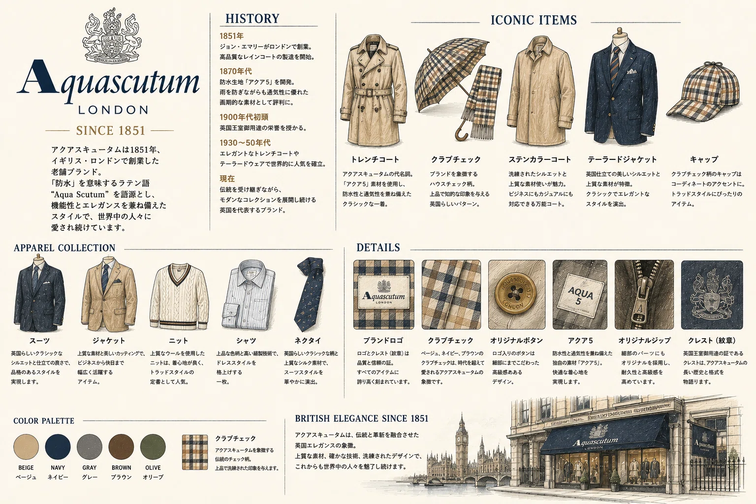 Aquascutum（アクアスキュータム）とは？英国王室も愛した老舗ブランド