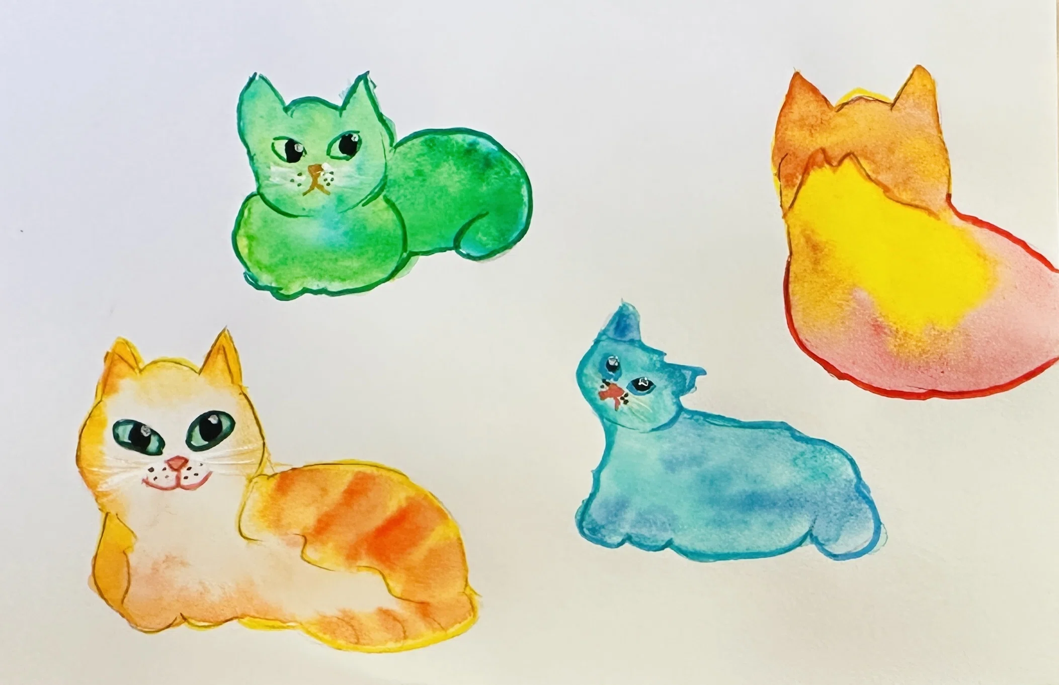 4週間で描いた絵 260607-260704 猫編 ｜Andrea＠ポジティブマインド