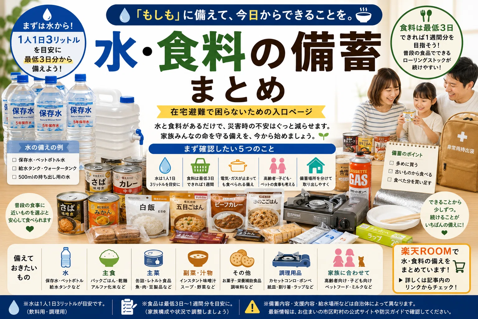 水・食料の備蓄まとめ｜在宅避難で困らないために｜ノリ＠キャンプ歴40