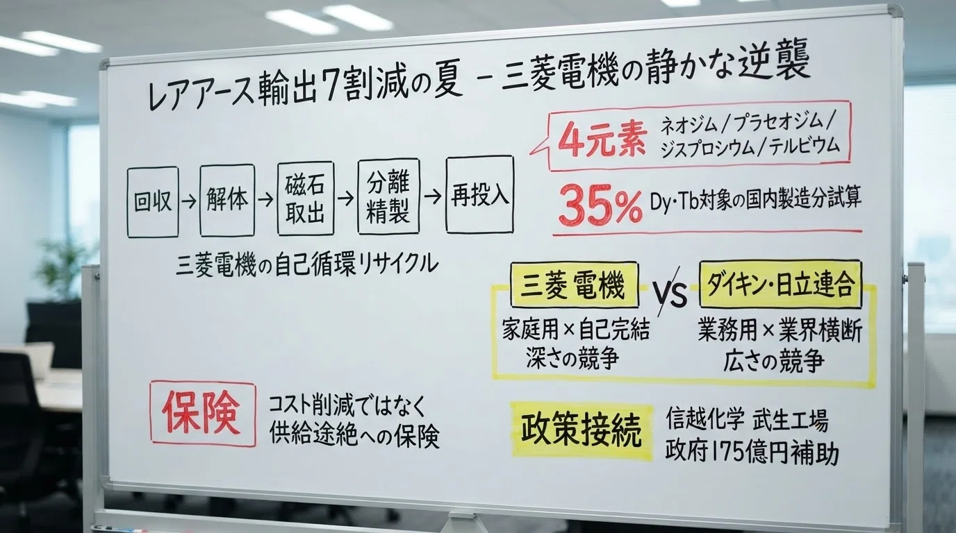 レアアース輸出7割減の夏、三菱電機が選んだ静かな逆襲。捨てられた