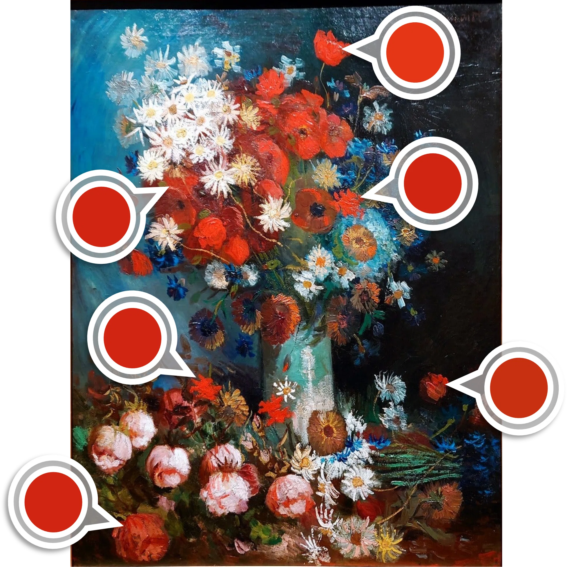 大ゴッホ展」出品作㉓ ゴッホ《野の花とバラのある静物》1886-87年