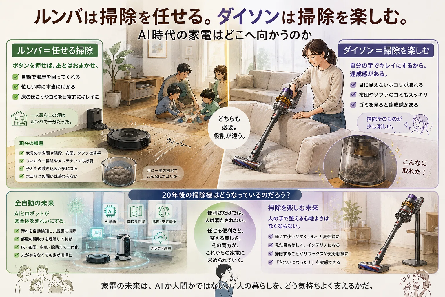 ルンバは掃除を任せる。ダイソンは掃除を楽しむ。【n+マーケット】｜n+