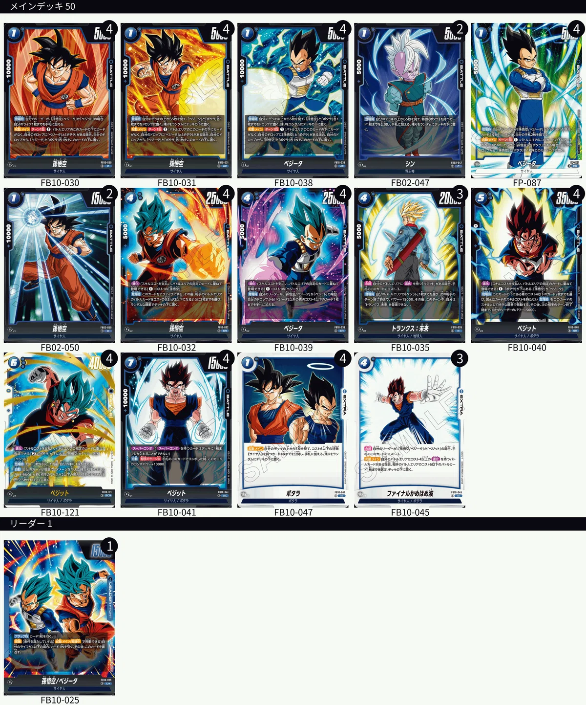 ベジットブルー デッキレシピ 研究中 FB10弾 クロスフォース環境