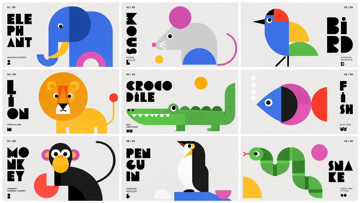 Geometric Animalのスライド例