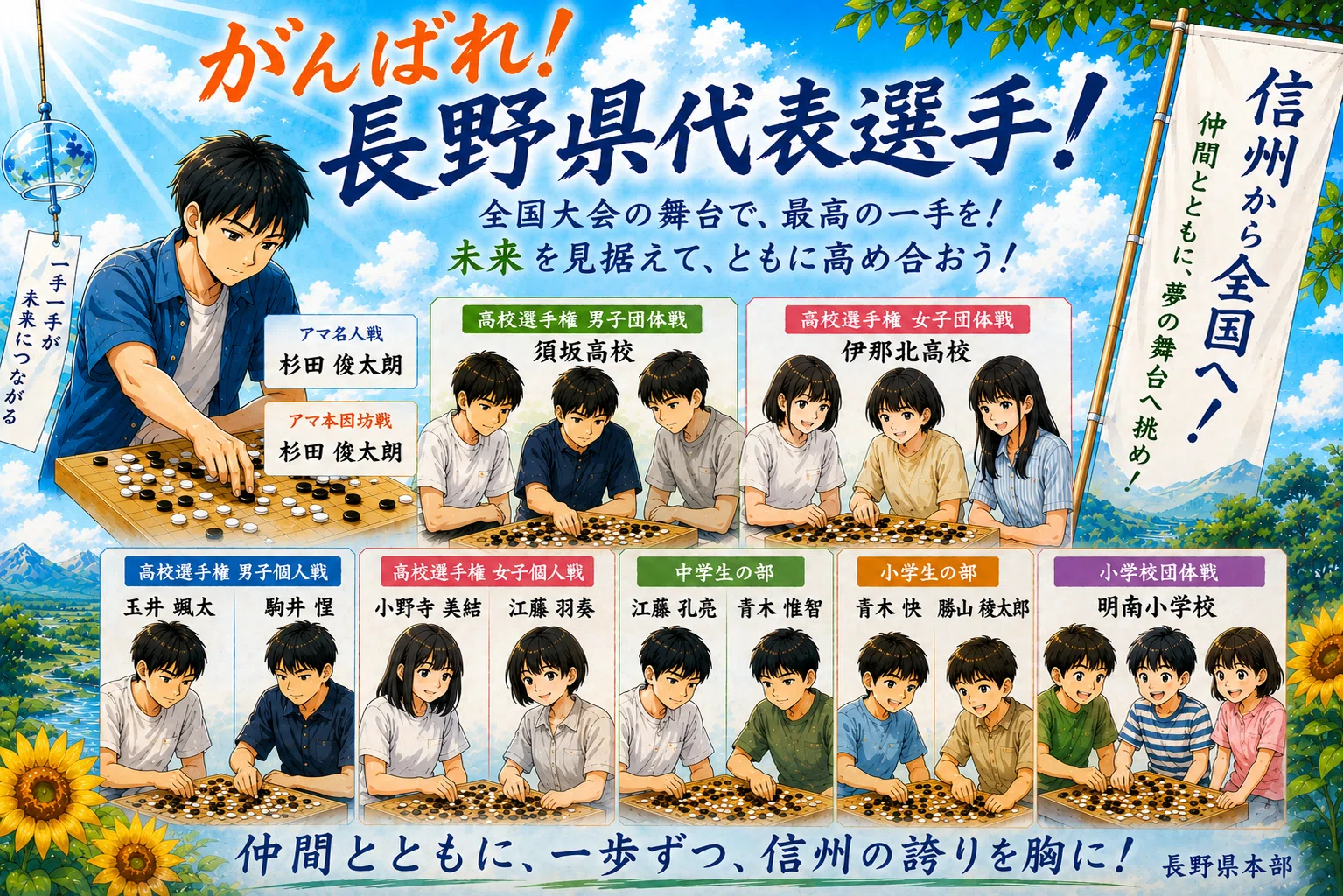 夏の全国大会予定｜よねくらくんの信州囲碁巡り
