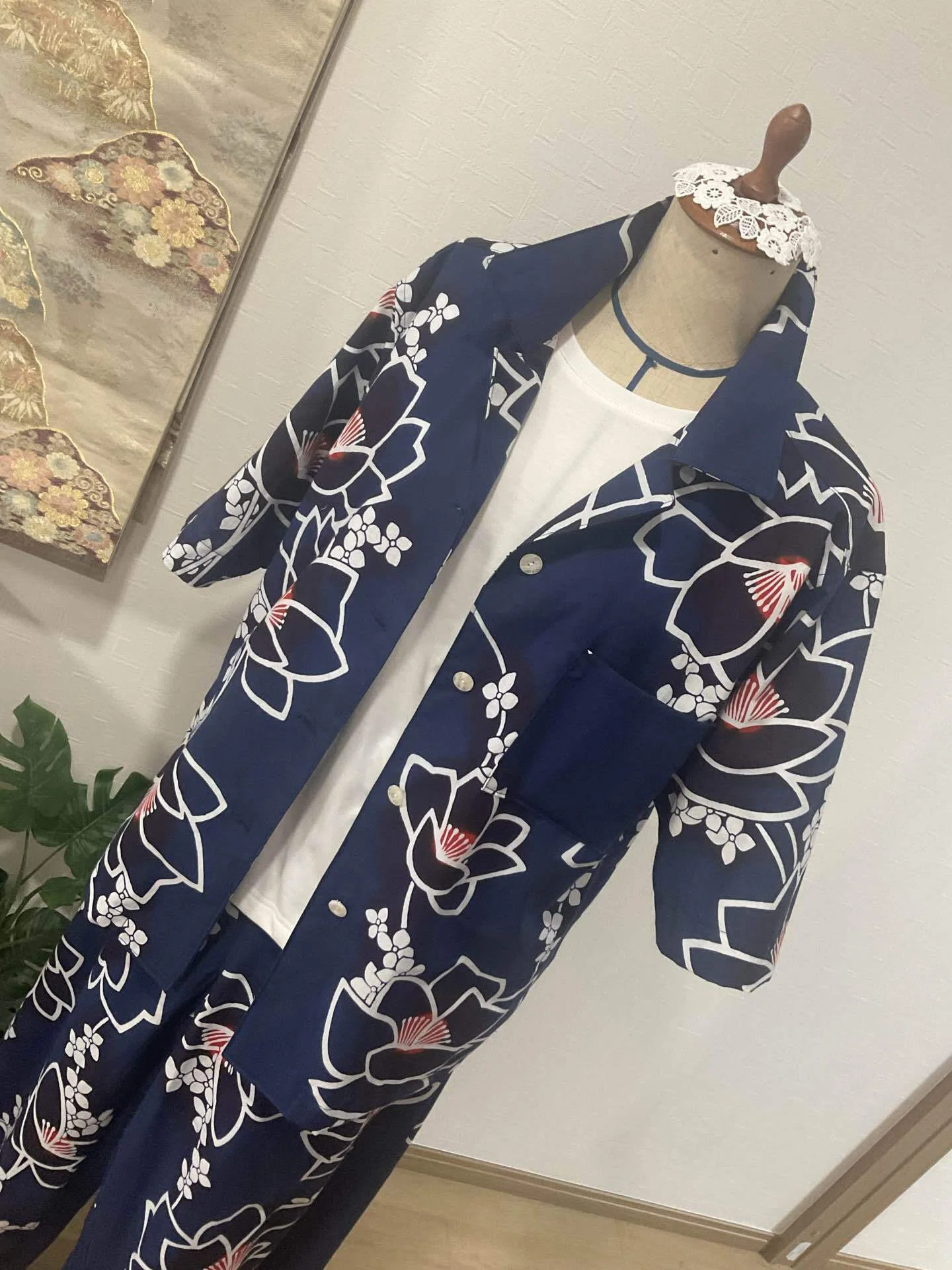 のんこ❣️の着物リメイク👘コーナー159 浴衣からセットアップパンツ