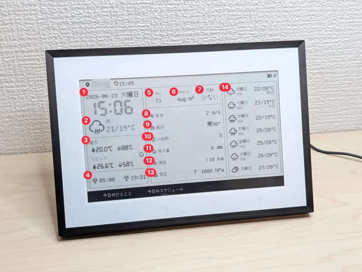 SwitchBot 本体　デイリーステーション SwitchBot スマートデイリーステーション」レビュー。日時から週間天気
