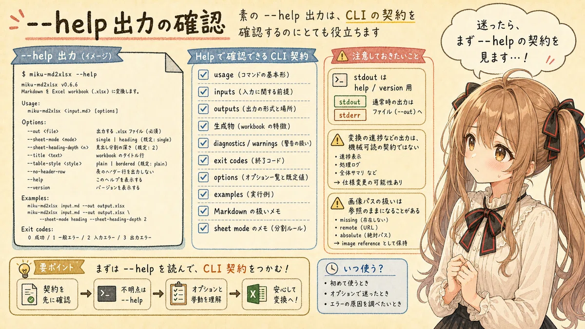 [miku-md2xlsx] MarkdownをExcelへ変換する小さな道具 v0.6.6｜Toshii Iga