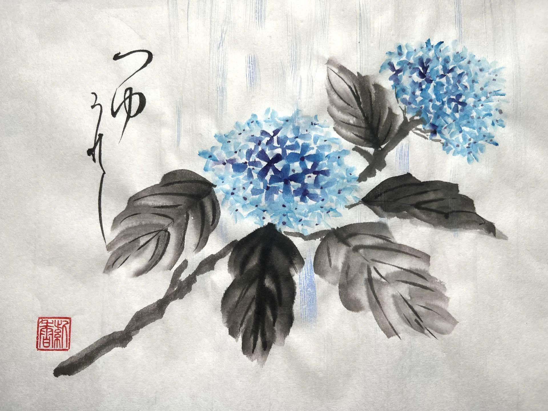 紫陽花画 紫陽花の季節｜madokasora11