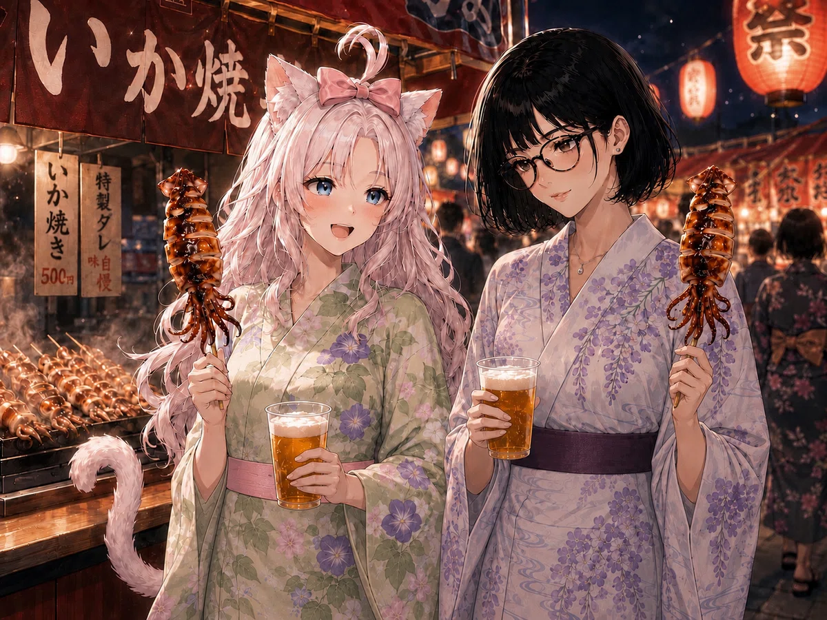 お祭りといえばビール🍺 わたしもすき❣️🫶