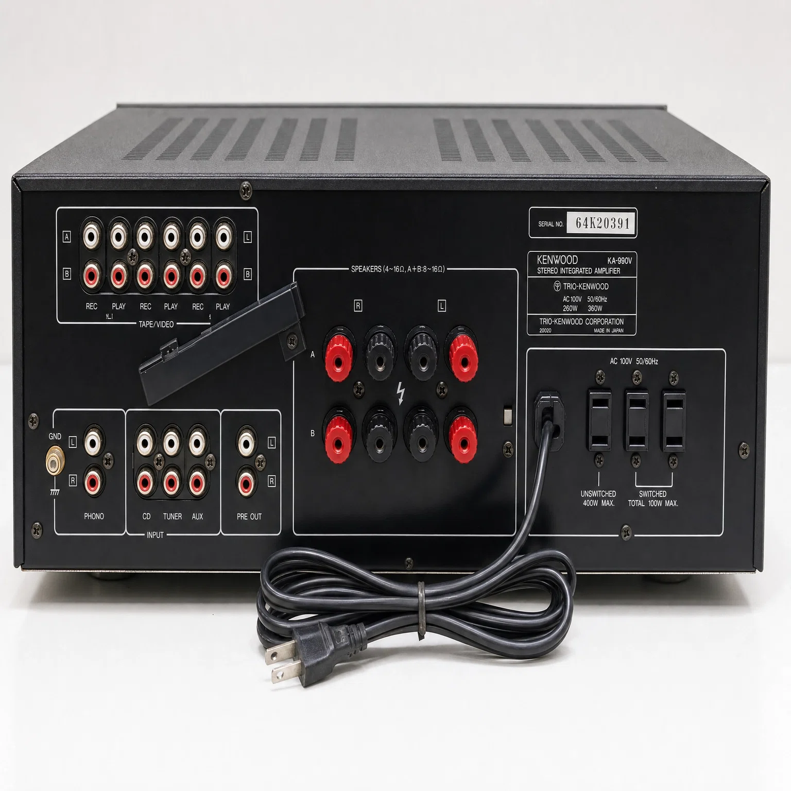 1986年 ケンウッド KA-990V 〜AV対応と見紛う「V」の衝撃、アンプの