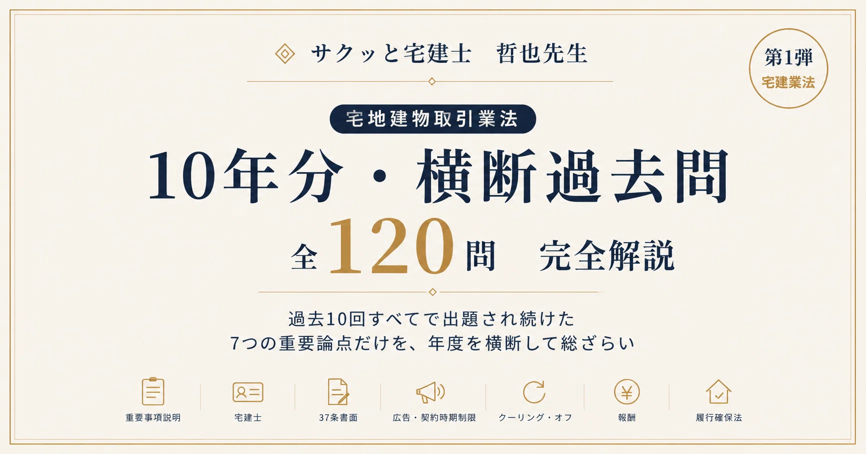 分野別10年分過去問集①】宅建業法編｜7論点×120問 完全攻略（H30〜R7