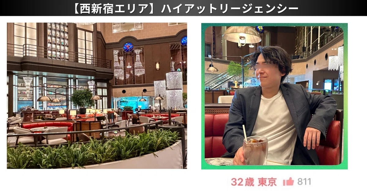 東京のおすすめスポットでマッチングアプリ用写真を撮影した男性クライアントのいいね数獲得実績②