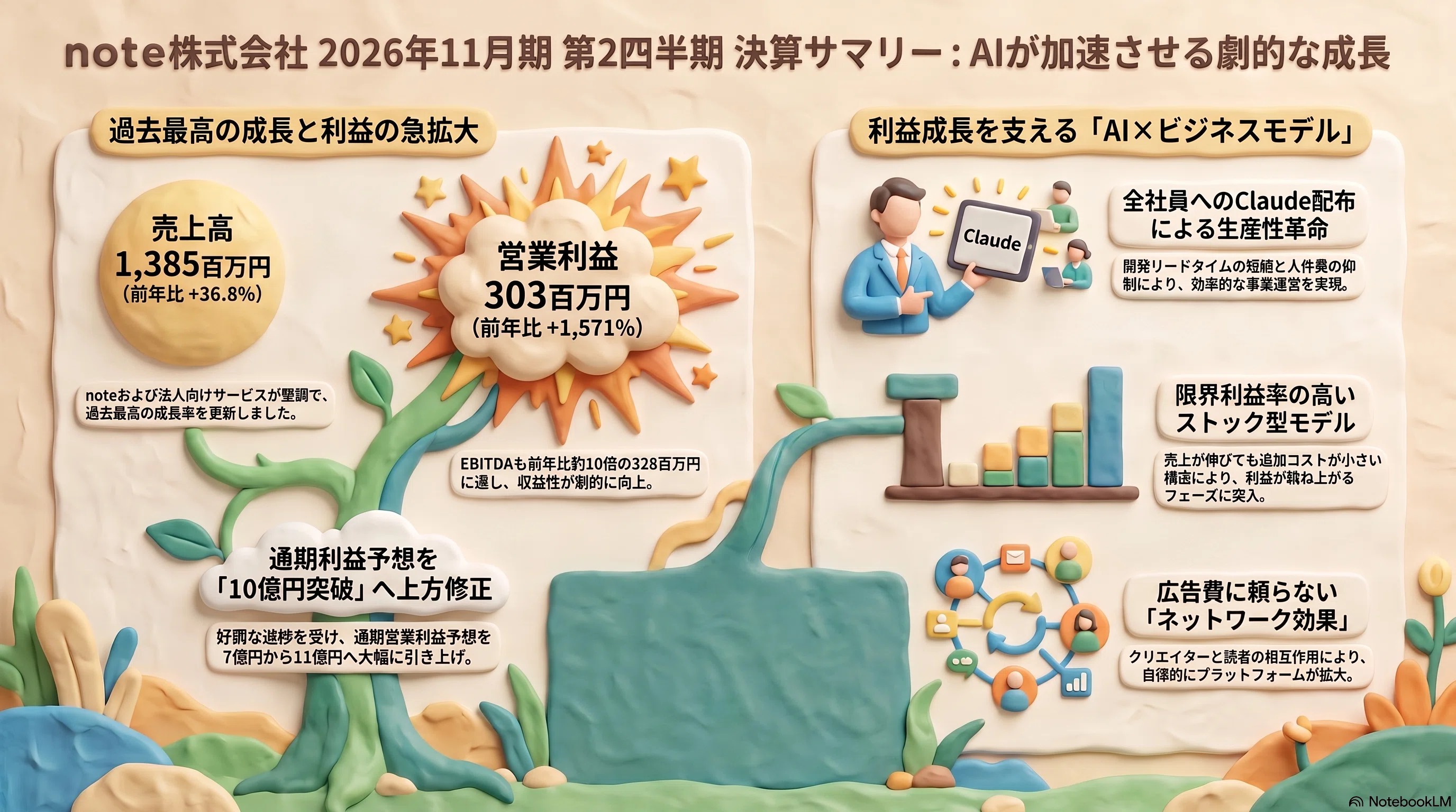 note さん、2026年11月期第2四半期決算をちょこっと眺めてみました