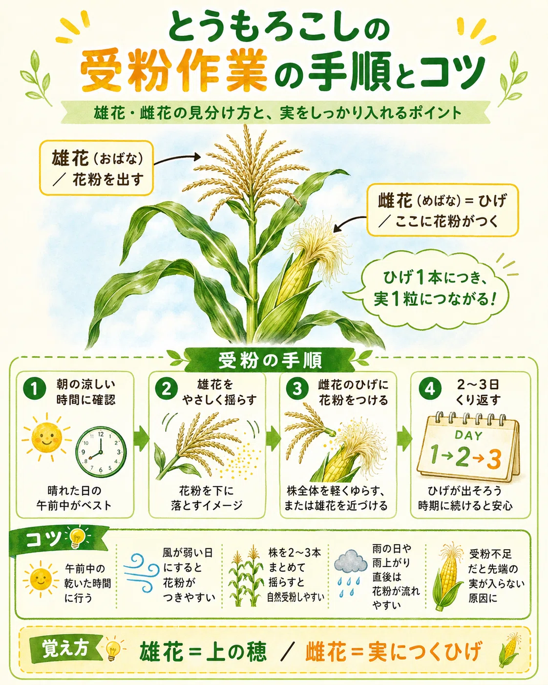 トウモロコシ の 受粉