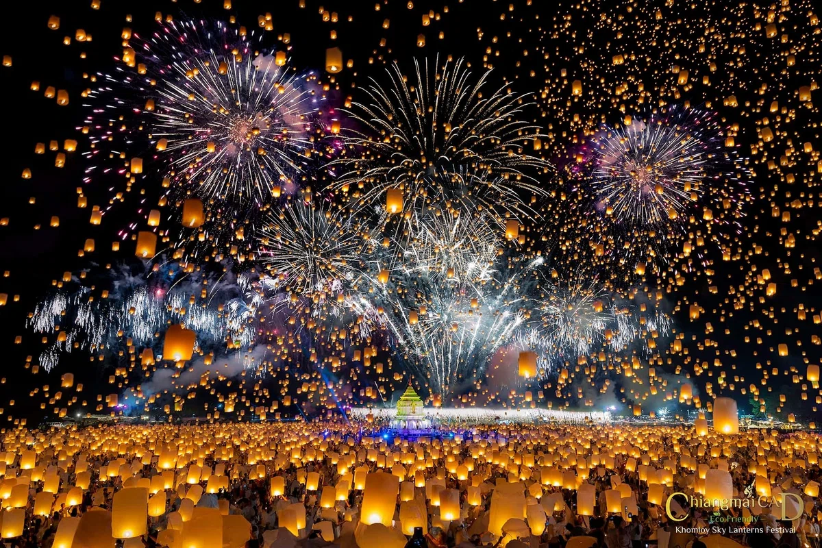 外国人向けのランタン一斉上げイベント