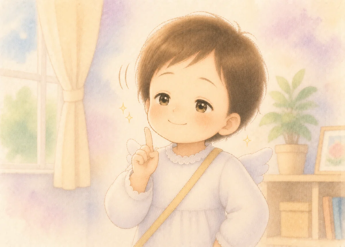 人差し指を立てる赤ちゃん