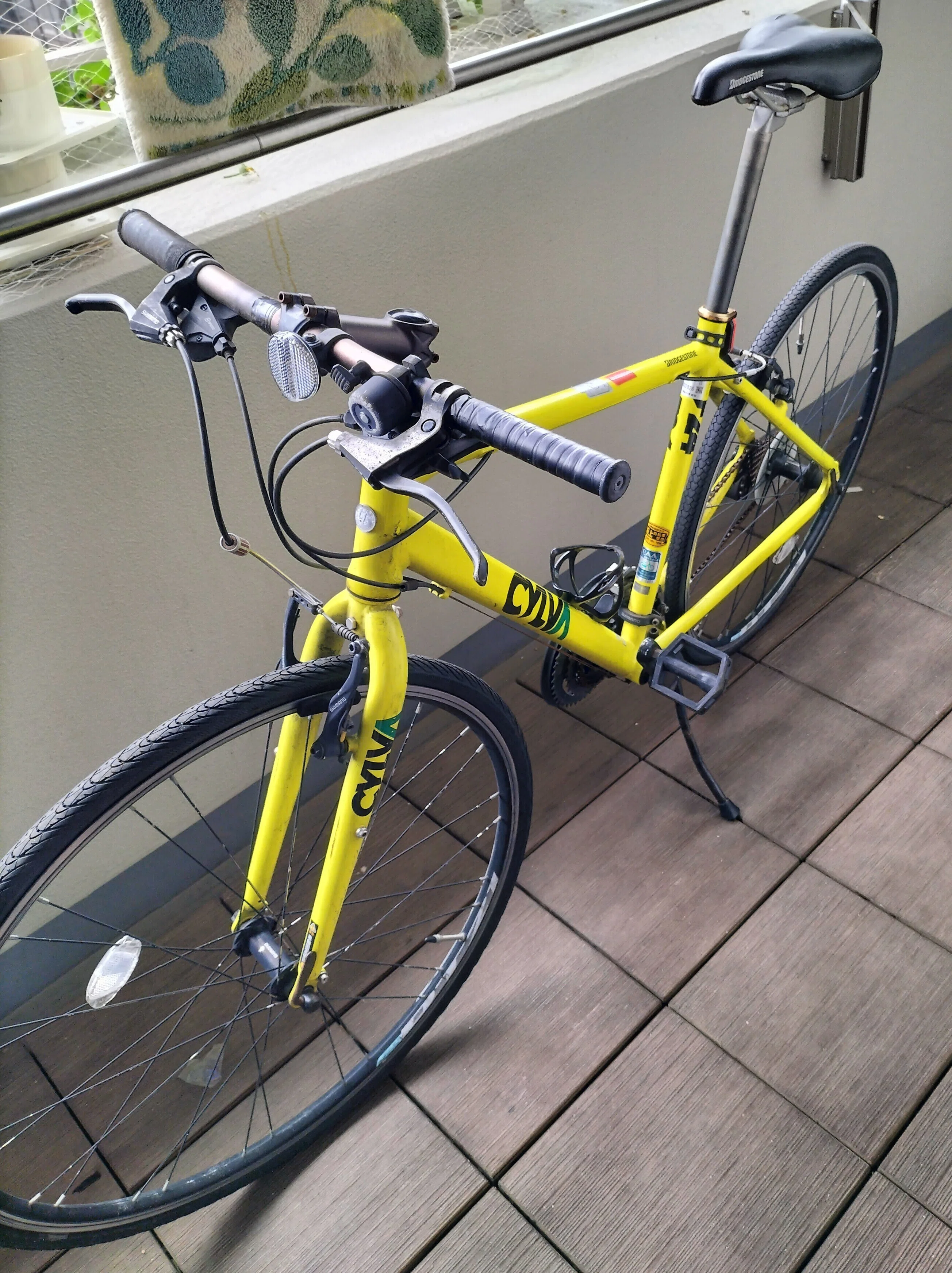 田中 CONTEGO クロスバイク ブラック/イエロー 1年前盗まれたクロスバイク無事戻ってきて味わう