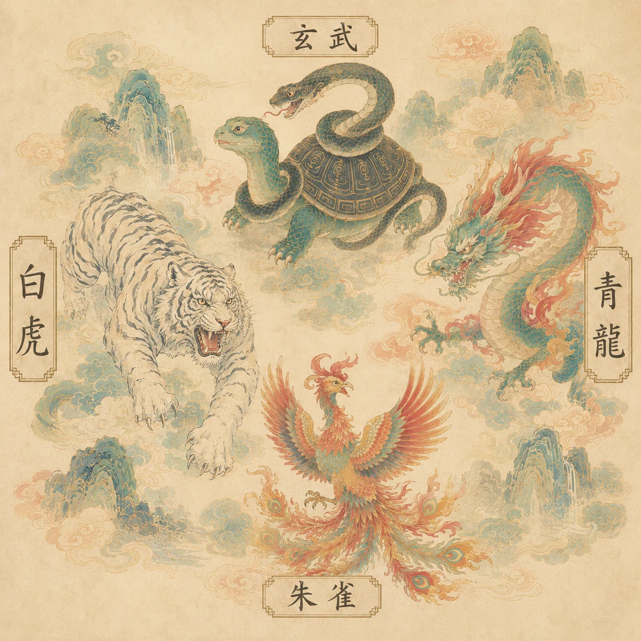 中国神話】四神とは？ 東西南北を守る四柱の神獣｜華流案内人 AKI