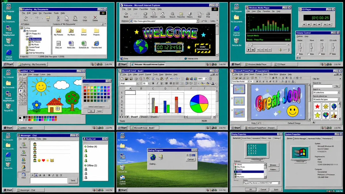 Windows98 UIのスライド例