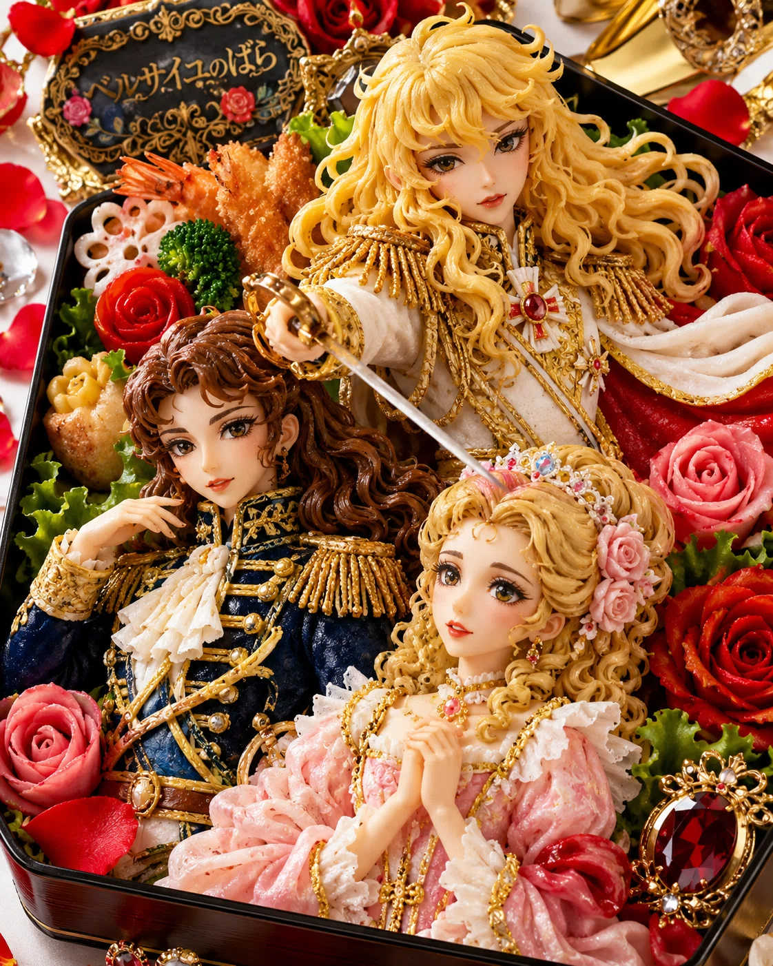 ヅカ3人娘ベルばらキャラ弁｜punon