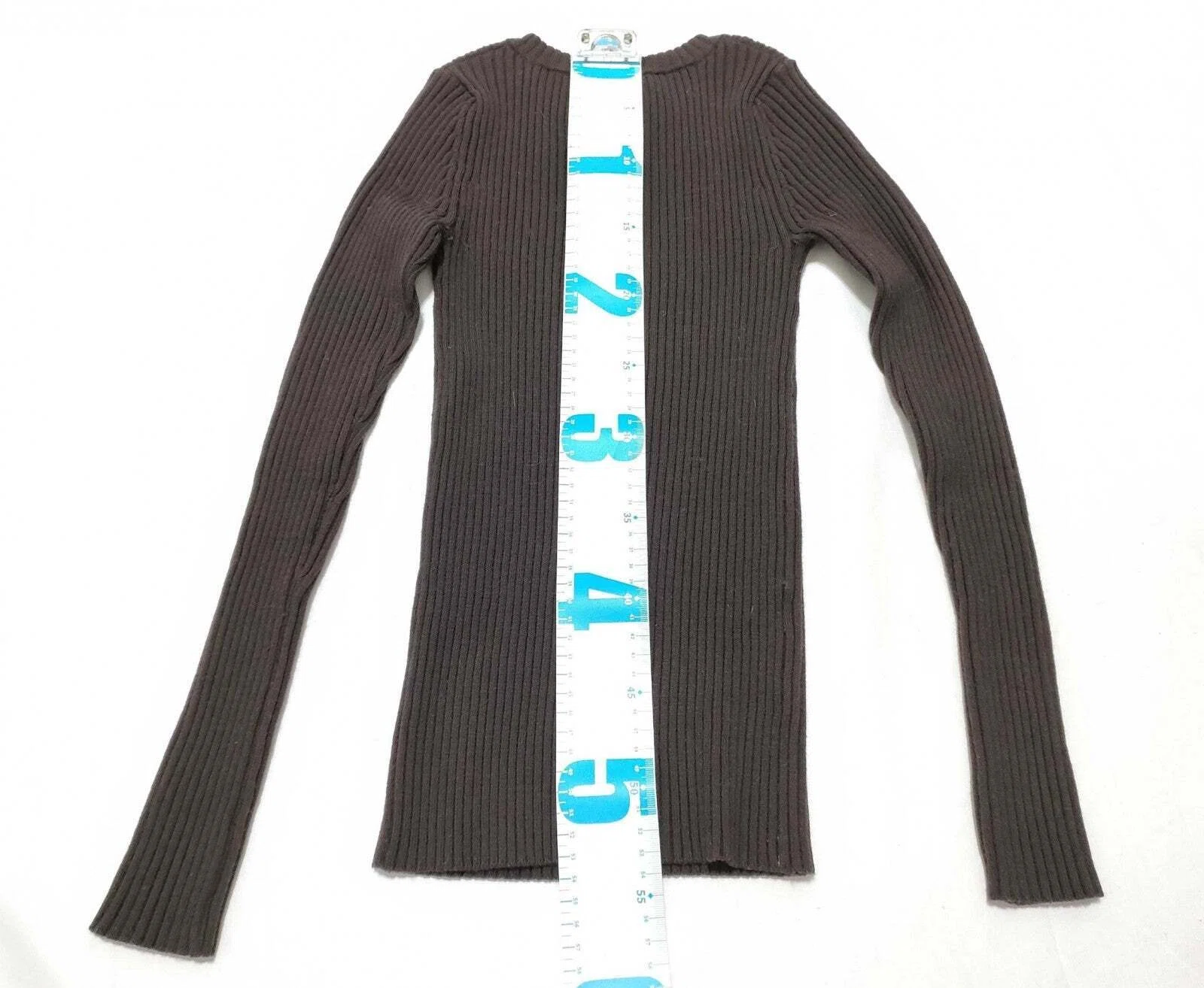 Michael Kors Half Zip Rib Knit Sweater Brown Women