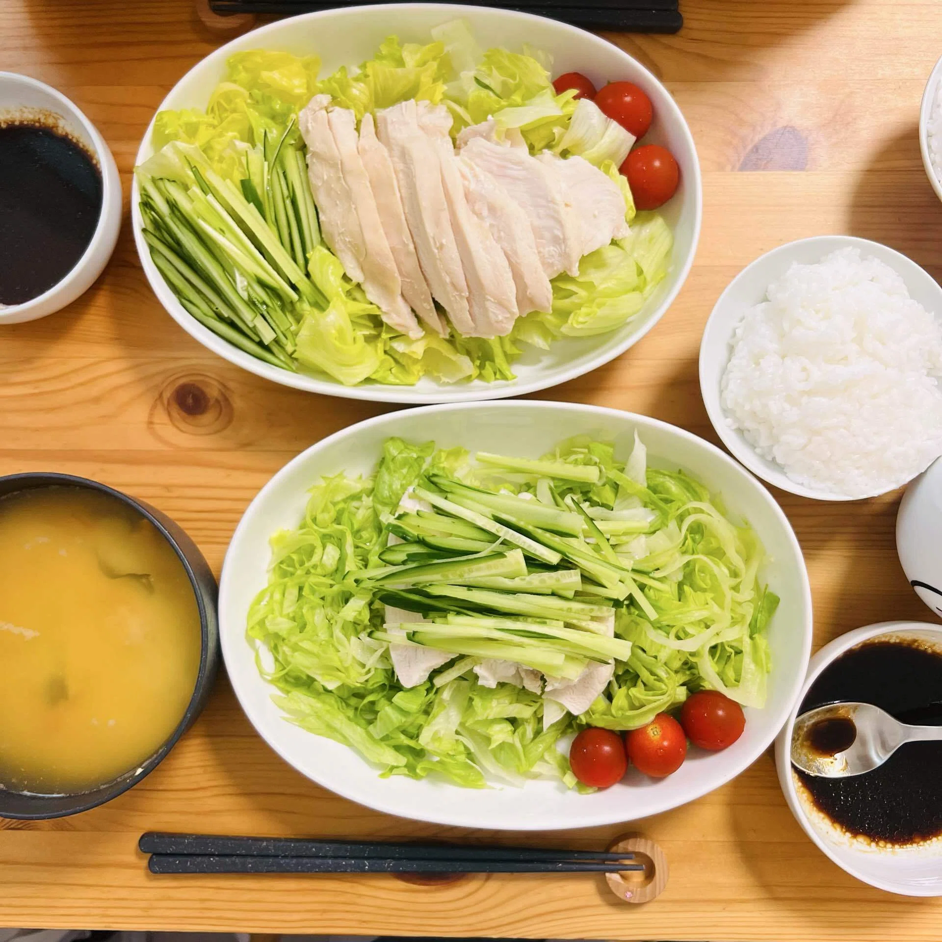低温調理の鶏むね中華風サラダ🥗｜7/9みじんこダイエット日記