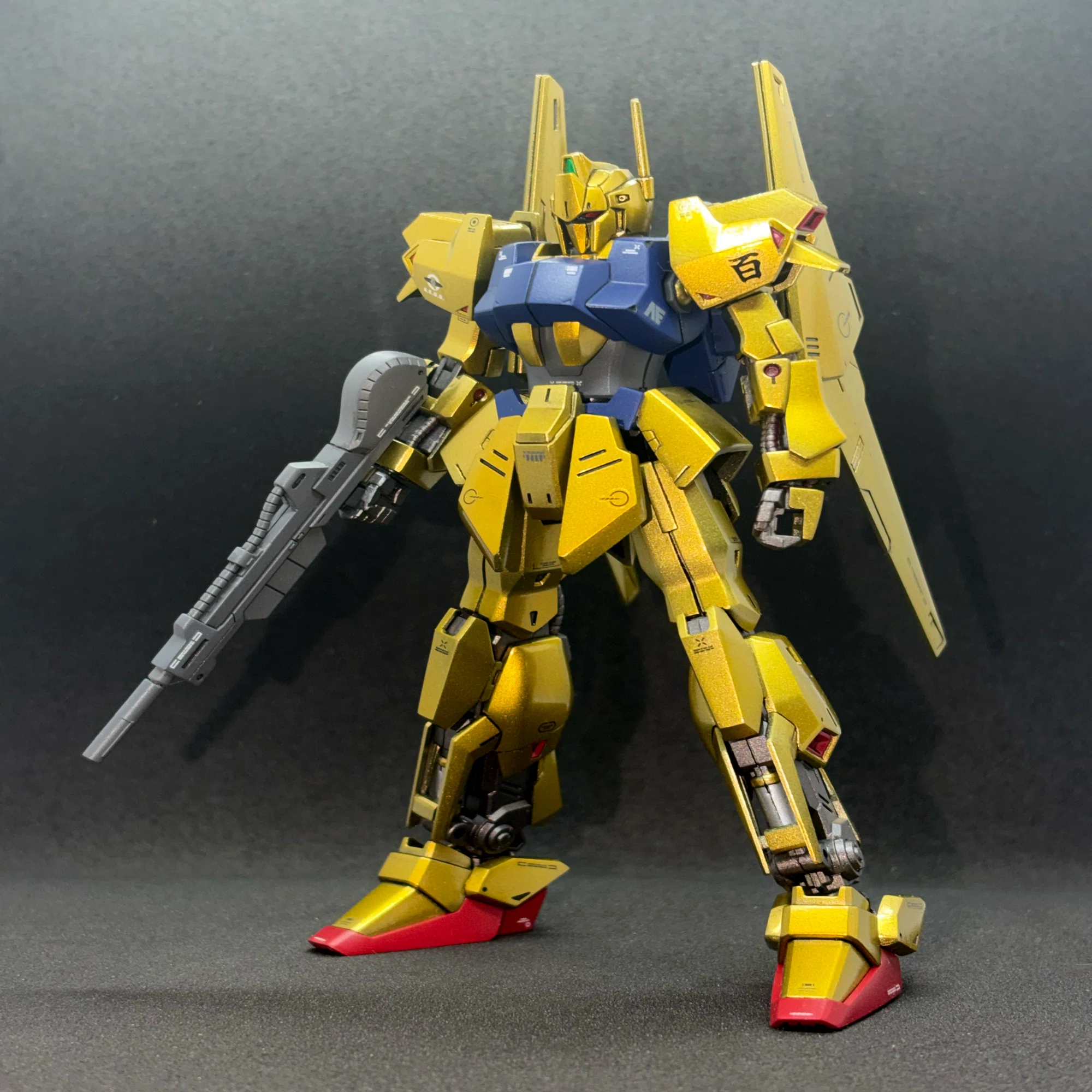 制作】HG百式のゴールドをどう塗るか？水性ホビーカラーでメタリック