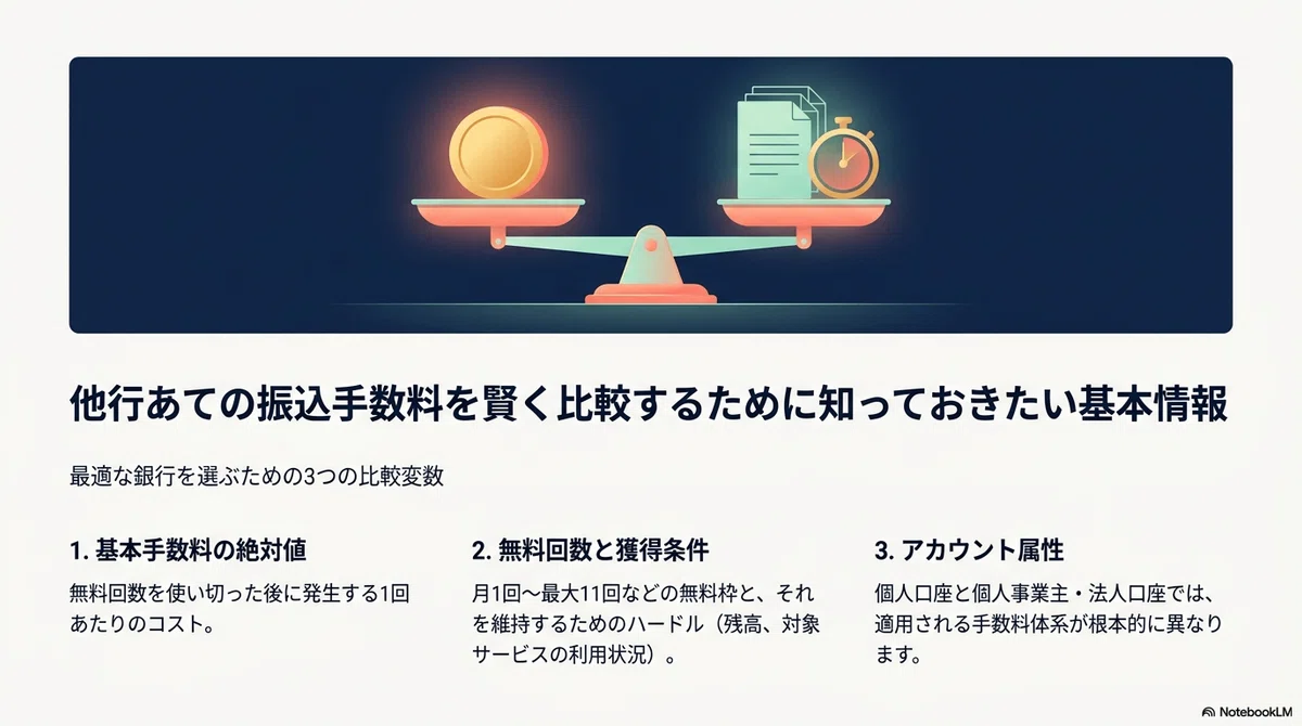 他行あての振込手数料を賢く比較するために知っておきたい基本情報