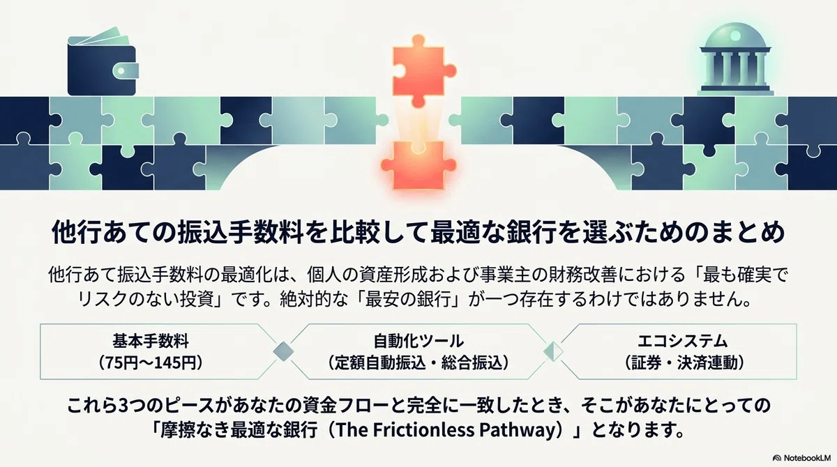 他行あての振込手数料を比較して最適な銀行を選ぶためのまとめ