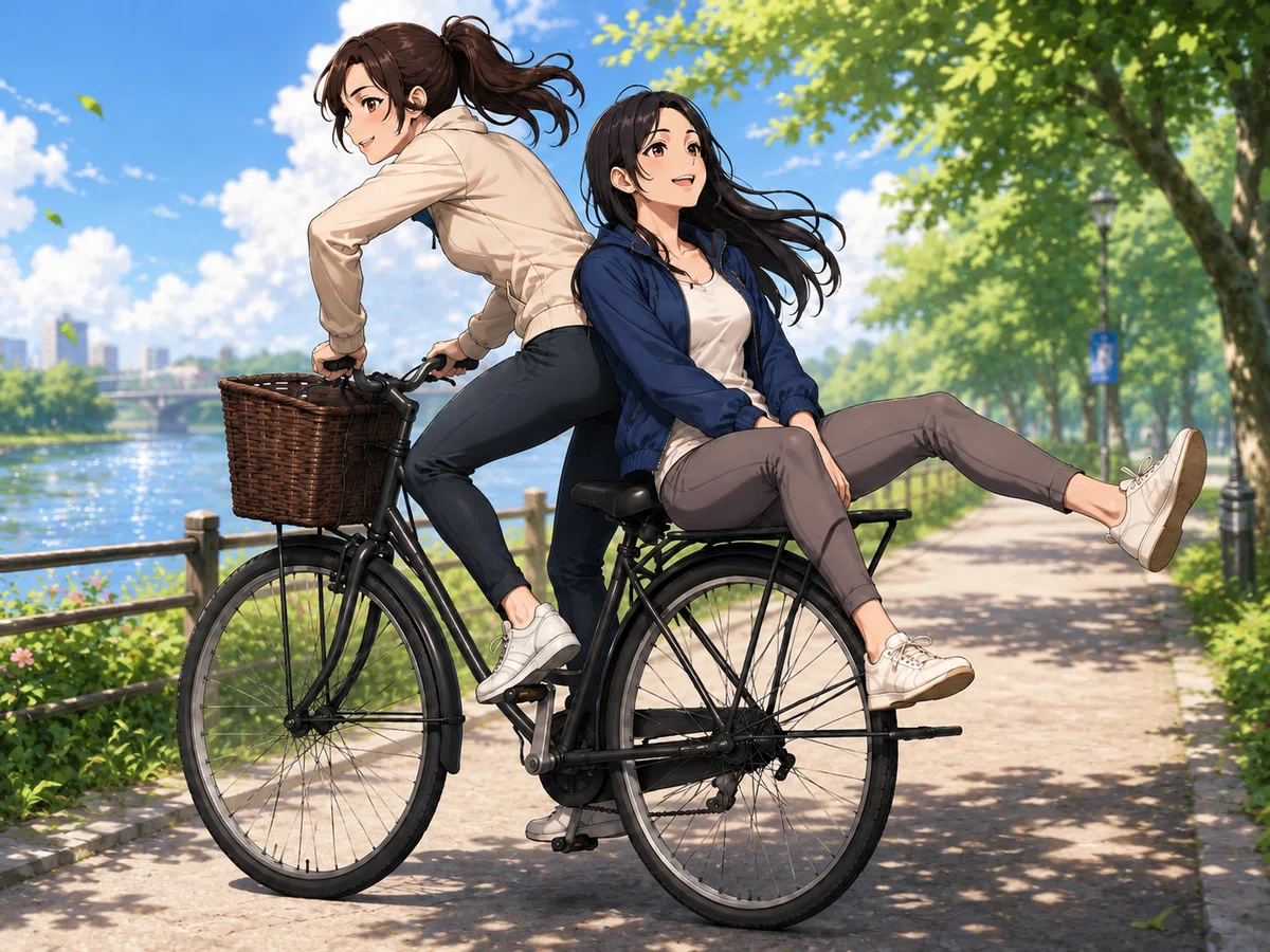井上和久油彩画 自転車と少女 井上和久油彩画 自転車と少女 - メルカリ