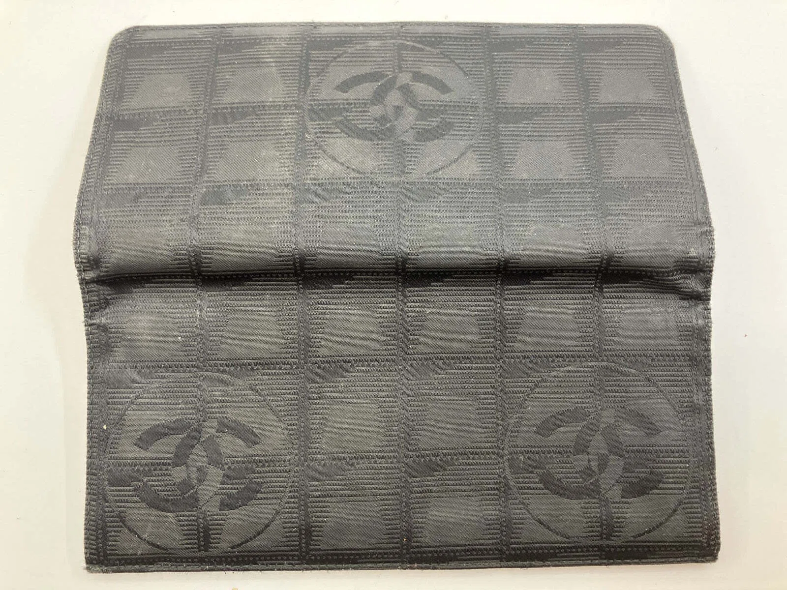 CHANEL New Travel Line Long Wallet Black Nylon CC Italy 6830506