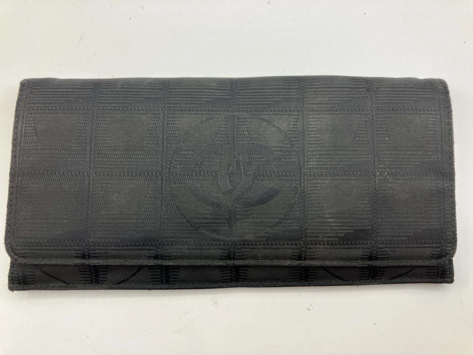 CHANEL New Travel Line Long Wallet Black Nylon CC Italy 6830506