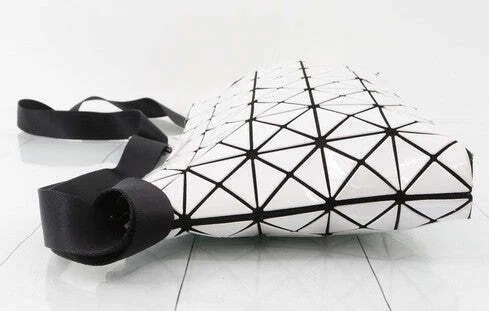BAO BAO Issey Miyake White Geometric Shoulder Bag PVC Japan