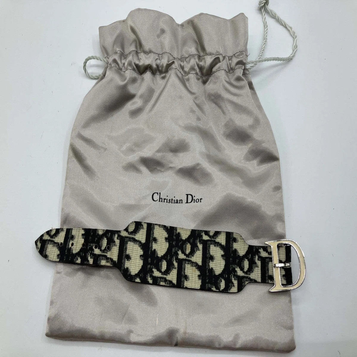 Christian Dior Oblique Trotter Canvas Bracelet D Buckle Wristband 