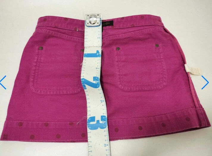 Louis Vuitton Pink Denim Mini Skirt Size 38 Polka Dot Embroidery 