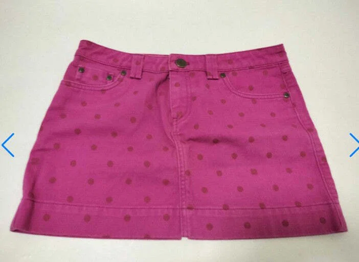 Louis Vuitton Pink Denim Mini Skirt Size 38 Polka Dot Embroidery