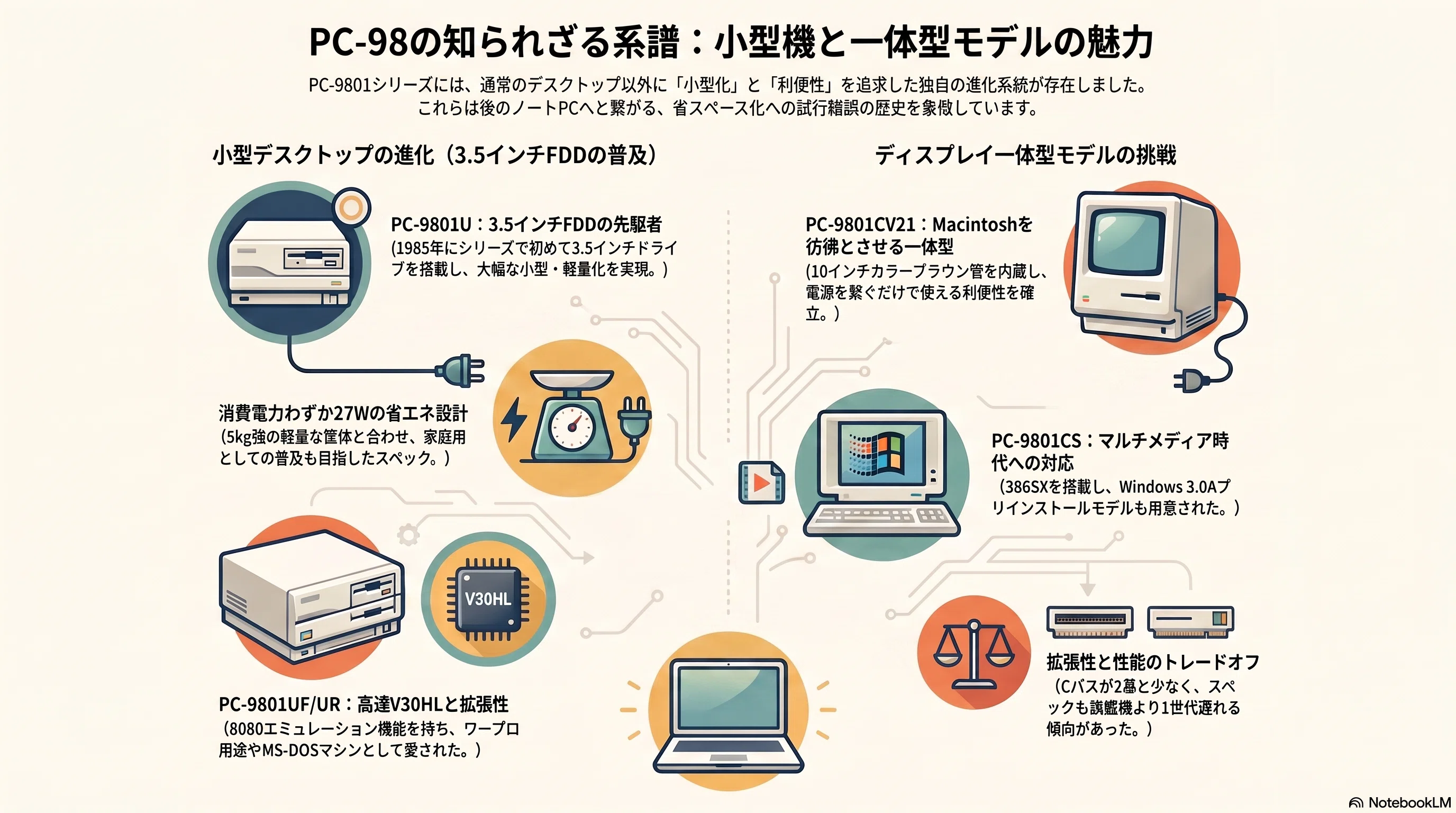 PC-98の知られざる系譜：メインストリームの影に隠れた「小型機」と