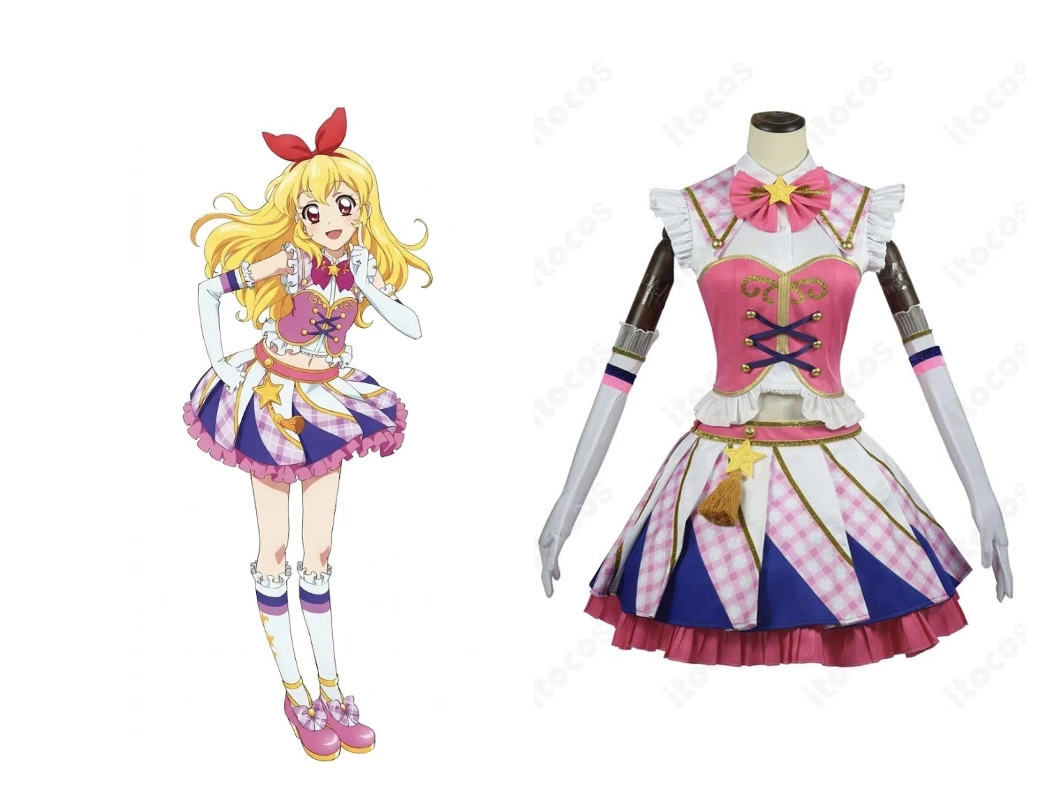 アイカツ コスプレ衣装｜星宮いちご Soleilステージ衣装で、明るく