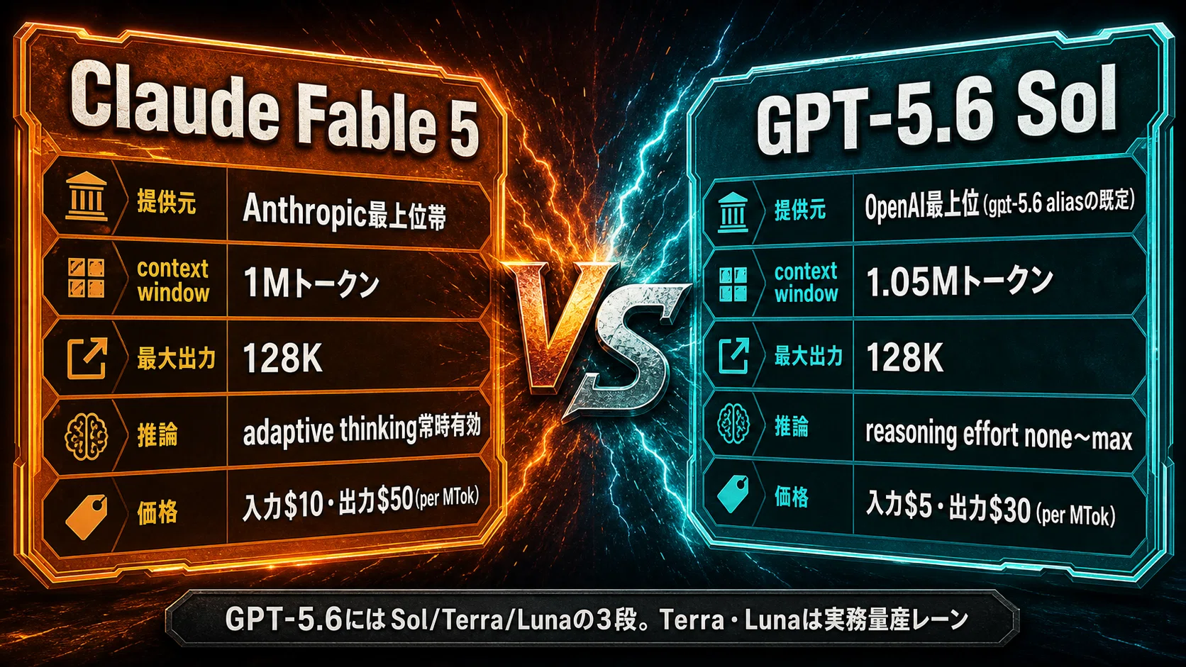 Fable 5 vs GPT-5.6：軸で変わる勝者と、体感で決める使い分け｜KATSU