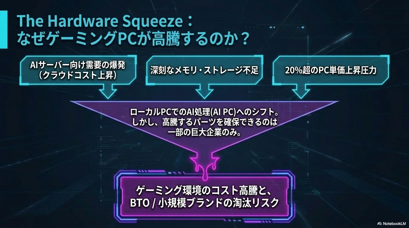 AIがメモリを食い尽くす日、ゲーミングPCはどこまで高くなるのか 