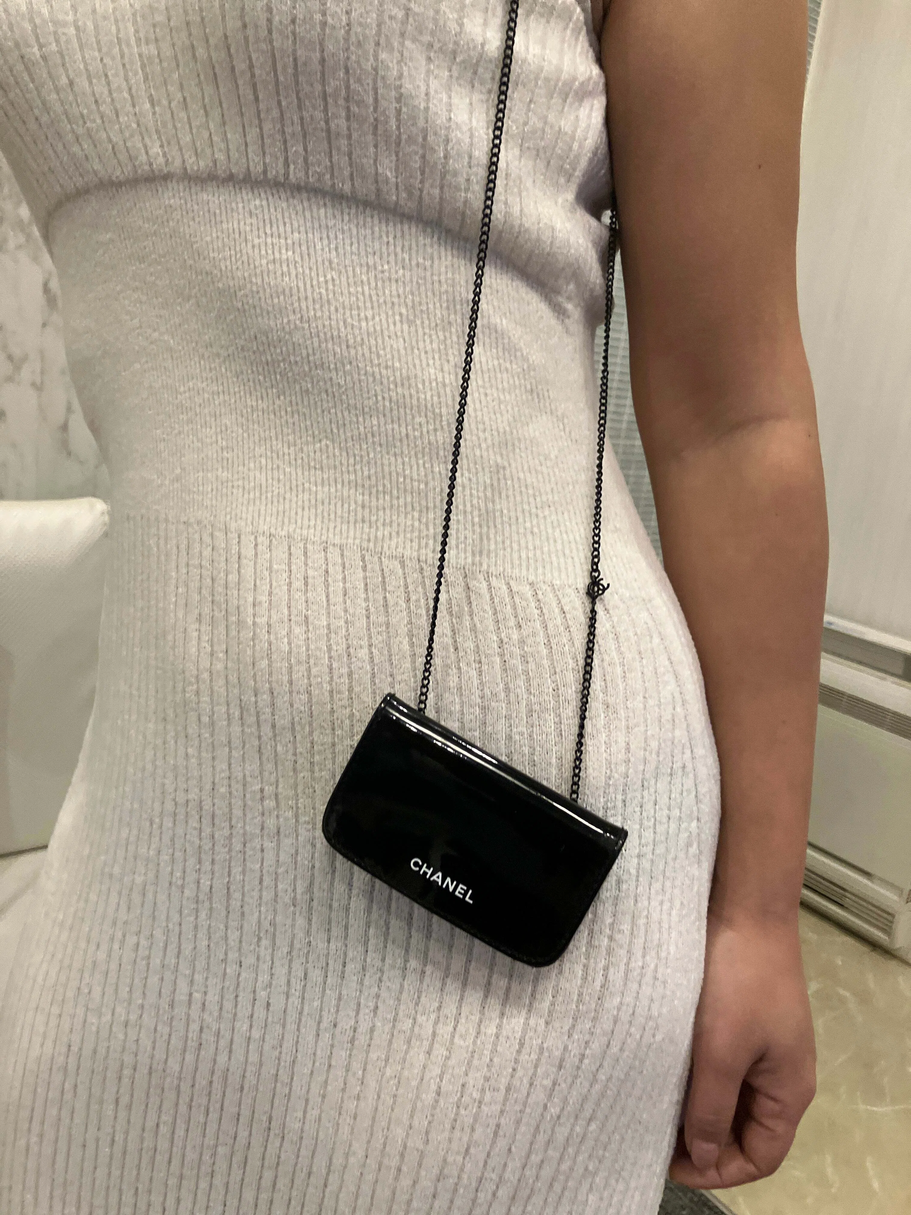 CHANEL コスメケース CHANEL Cosmetic Case Chain Shoulder Bag Black Novelty Not for Sale