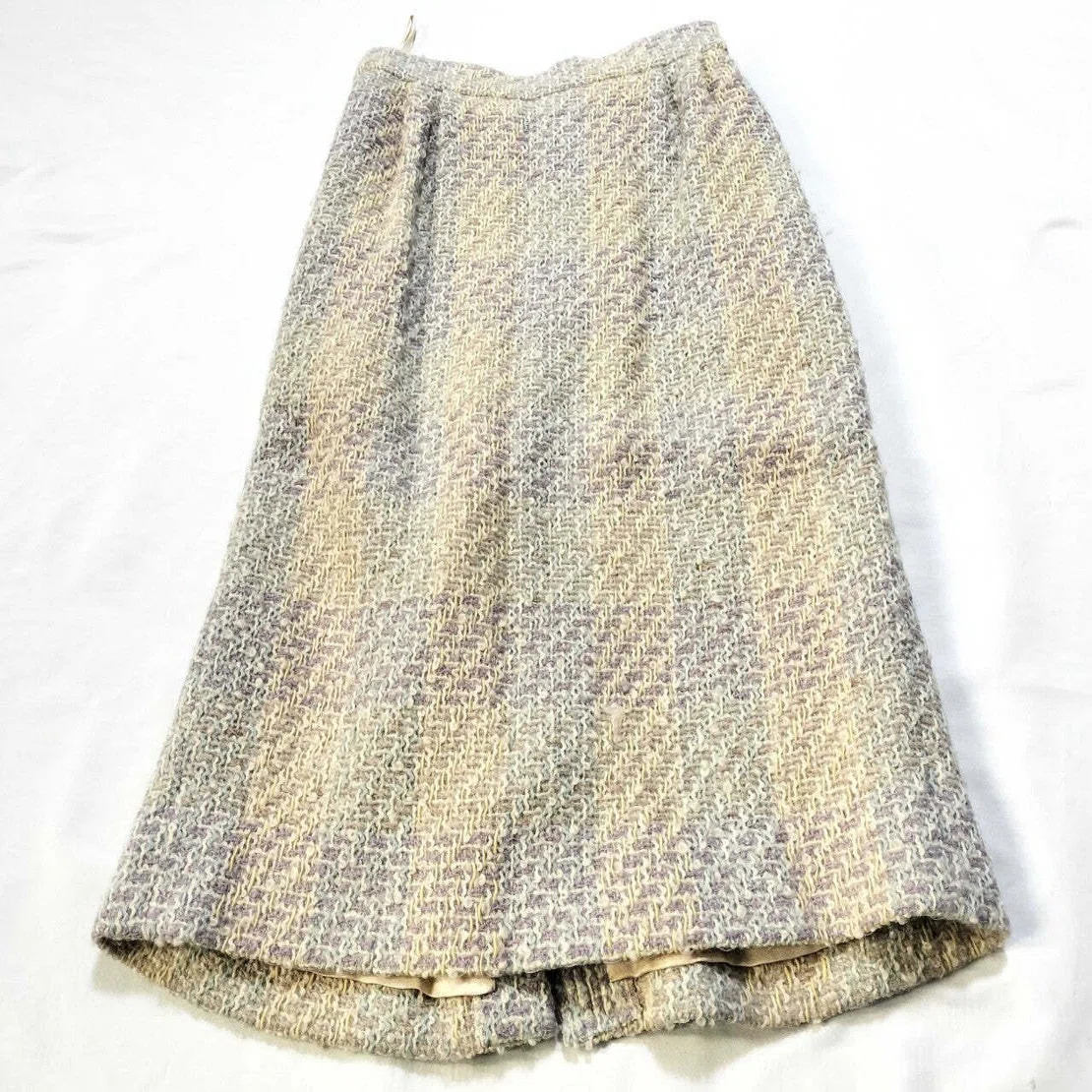 CHANEL Boutique Tweed Skirt Size 38 Pencil Skirt Wool Blend Made 