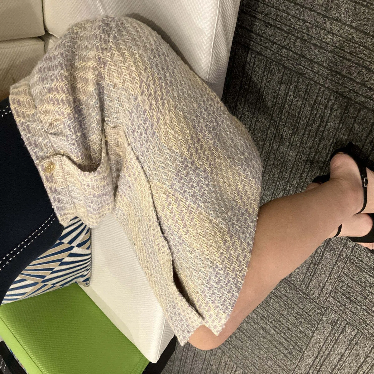 CHANEL Boutique Tweed Skirt Size 38 Pencil Skirt Wool Blend Made 