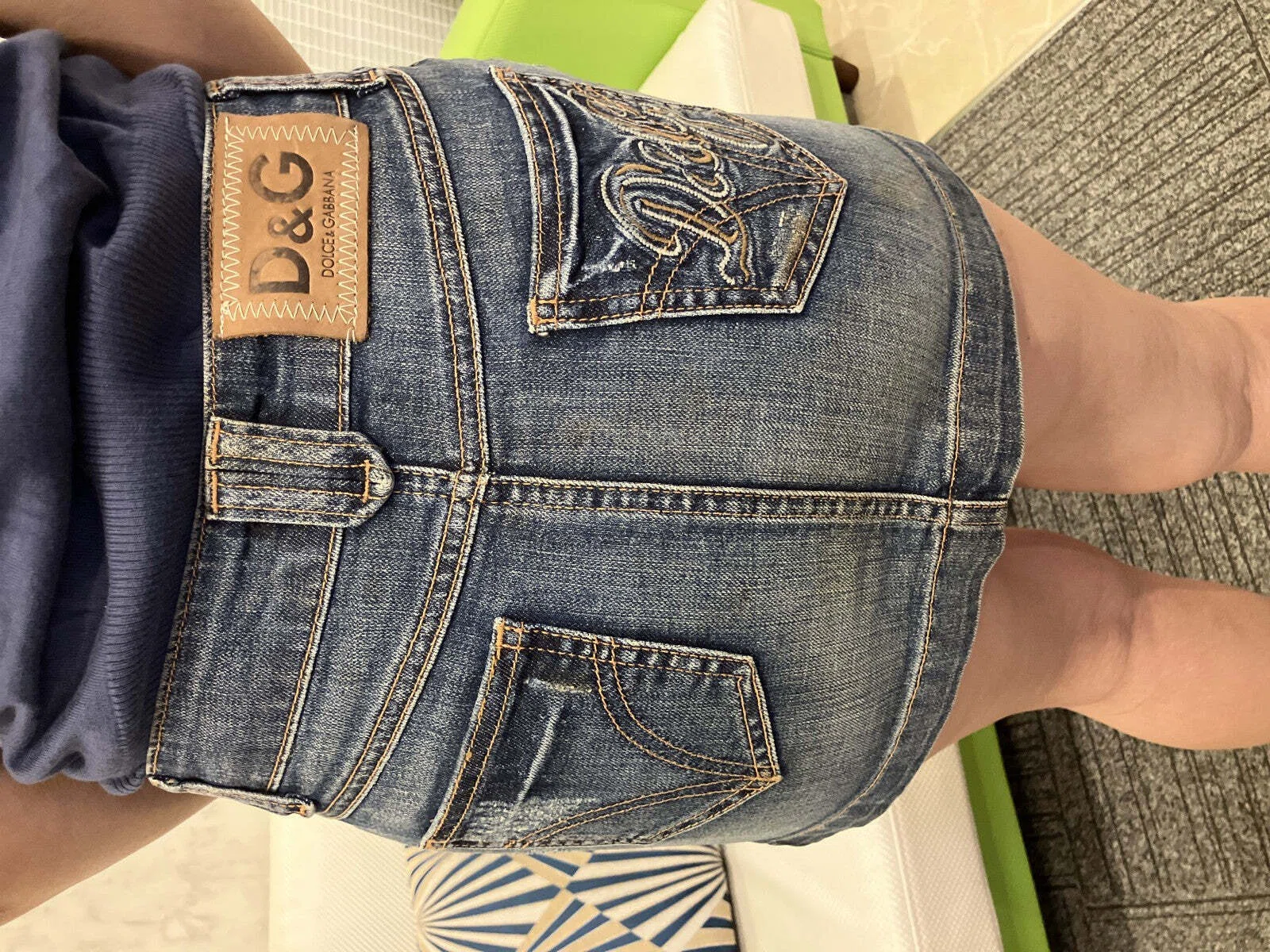 Dolce & Gabbana D&G Denim Skirt Size 24 / 38 Mini Skirt Made in