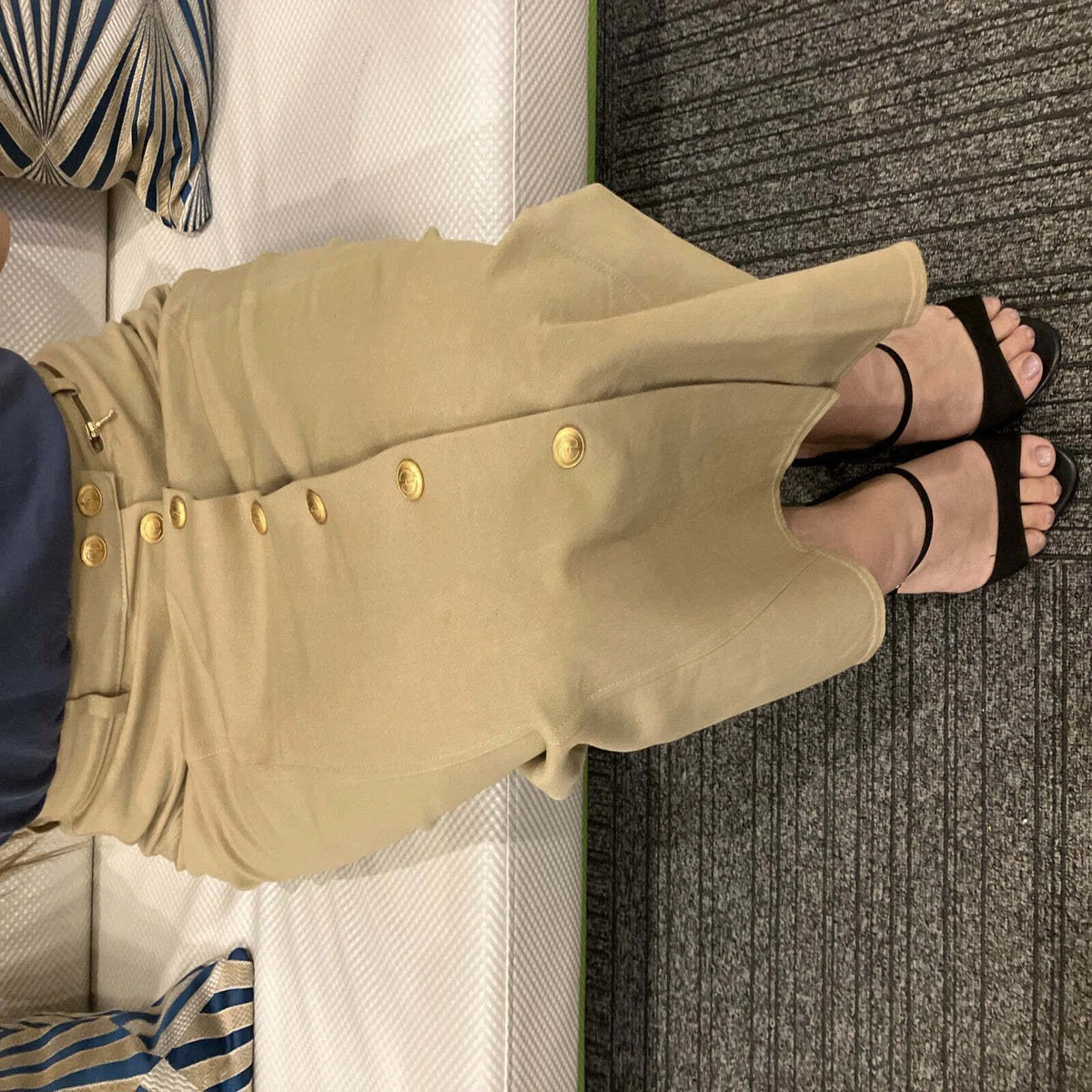 GUCCI 1994SS (Ref.) Pencil Long Skirt I-Line Beige Size 42 Made in 